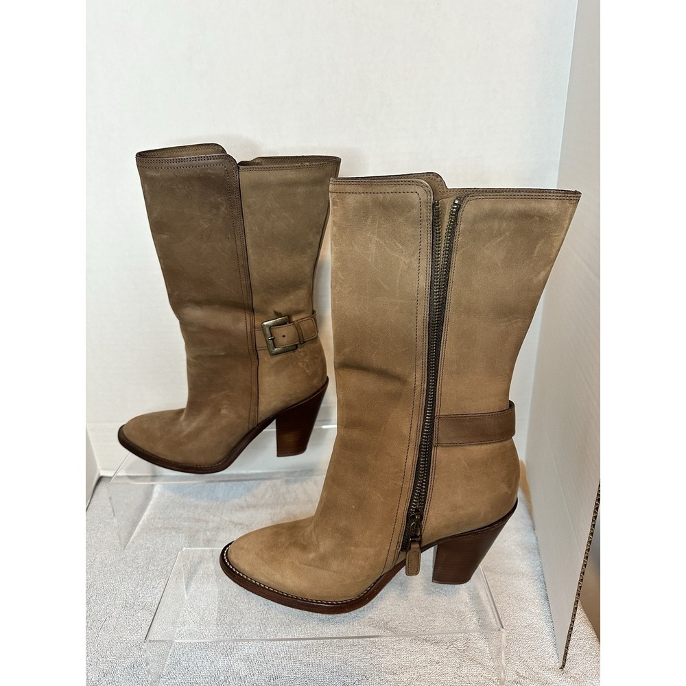 COLE HAAN / N-I-K-E AIR TALL TAN SUEDE WATERPROOF BOOTS 9.5 B